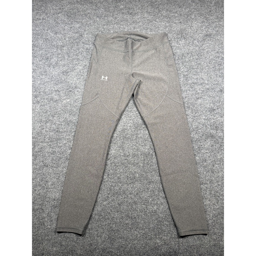 Under Armour HeatGear Compression Leggings Womens Large Heather Gray Performance